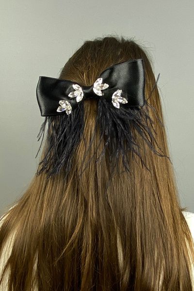 Hayalperest boncuk Accesoriu pentru clema de păr cu pene de piatră strălucitoare