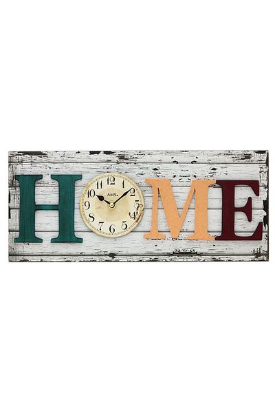 AMS Wall Clock 9428, Quartz, Beige, Analogue, Modern