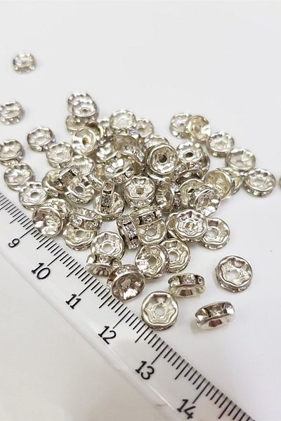 Hayalperest boncuk Ασημένια ροδέλα 8 mm - 10 τεμάχια