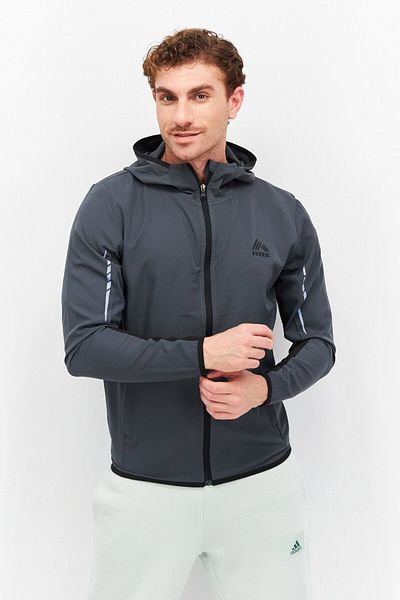 RBX Men Sportswear Fit Long Sleeve Hooded Training Sweatshirt, Grey