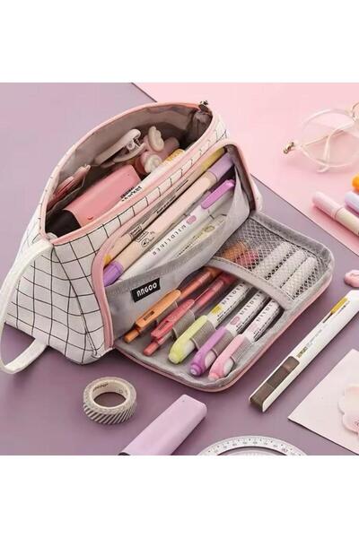 QUEVİLİY Kalemlik -kalem Kutusu- Makyaj Çantası Specıal Geniş Ve Şık Tasarım