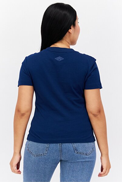 Esprit Women Crew Neck Short Sleeves Graphic Print T-Shirt, Blue