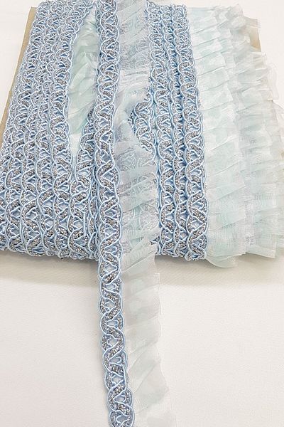 Hayalperest boncuk Organza Baby Blue Water Stone Edge βολάν