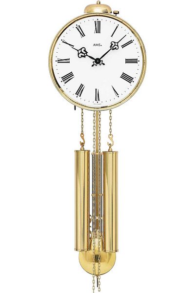 AMS Wall Clock 348, Mechanical, White, Analogue, Classic