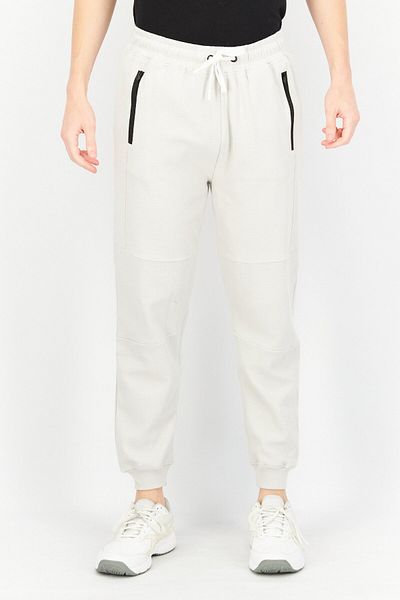 Sovereign Code Men Regular Fit Textured Drawstring Jogger Pant, Light Grey