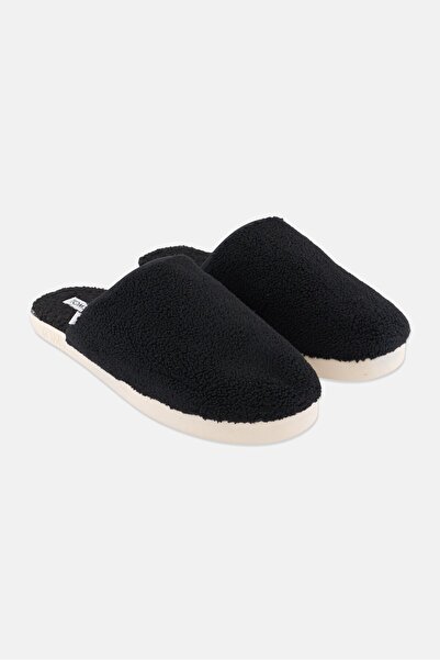 Toms Men Harbor Faux Shearling Slip On Slipper, Black