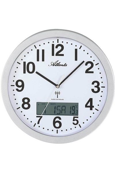 Atlanta Wall Clock 4380/19, Quartz, White, Analogue, Modern