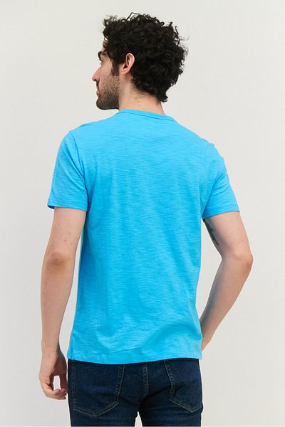 GAP Men Crew Neck Short Sleeves Plain T-Shirt, Blue