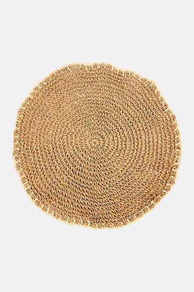Muy Mucho Round Textured Placemat 38 Cm, Tan