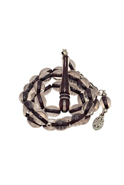 Han Ticarethane Transparent Color Beanie Cut Powdered Amber Rosary