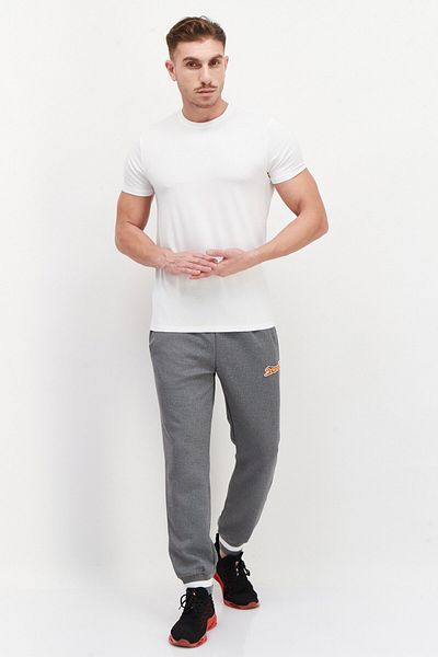 Le tigre Men Drawstring Brand Logo Pull-on Track Pants, Grey