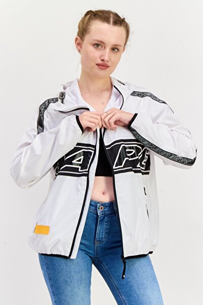 Aape By A Bathing Ape سترة نسائية بغطاء رأس وشعار العلامة التجارية، باللون ال...