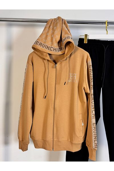 Posh Chic Large Size Tracksuit Set with Stone Detail - Meet Elegance and Comfort
