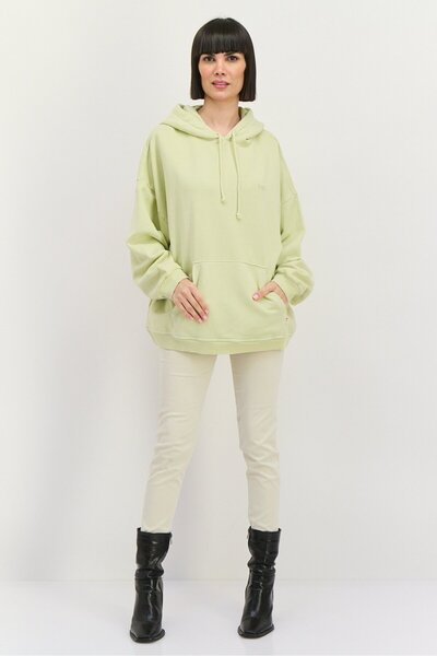 Levi's Women Embroidered Long Sleeves Hooded Sweatshirt, Mint Green