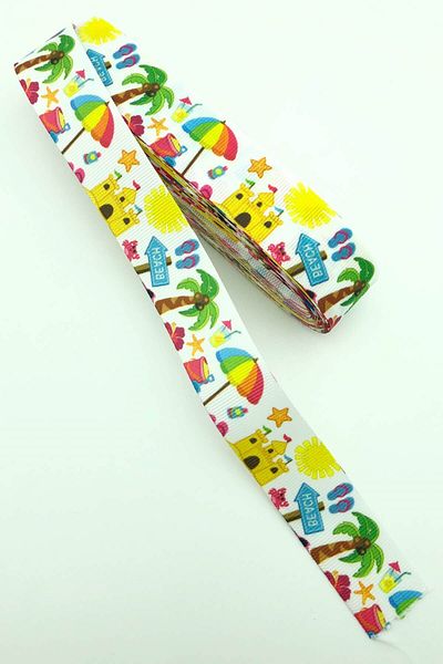 Hayalperest boncuk Panglică Grosgrain Imprimată Figură de Sărbători 10 Mt