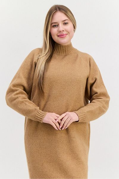 Hugo Boss Women Knitted Sweater Dress, Tan