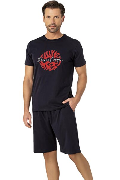 Pierre Cardin , Πλήρης λαιμόκοψη, εμπριμέ, Σετ σορτς T-shirt, 100% βαμβάκι