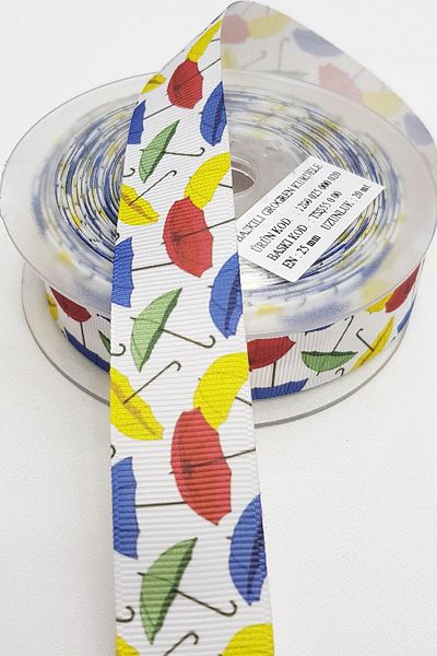 Hayalperest boncuk Πολύχρωμη ομπρέλα με στάμπα Grosgrain Κορδέλα 2,5cm