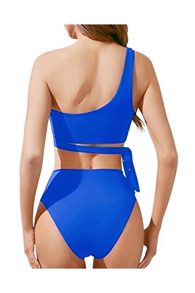 DEEP BEACH Μπικίνι μπλούζα με λεπτομέρεια με κορδόνια στο πλάι