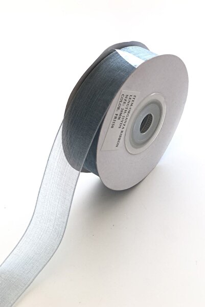 Hayalperest boncuk شريط أورجانزا رمادي اللون رمادي 2 سم