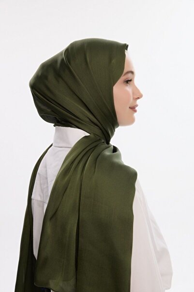 cs camellia scarf Idol Satin Janjan Shawl - Khaki