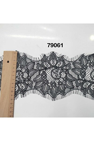 KARAASLAN SİYAH ARA MODEL SAKALLI DANTEL 15 CM - 3 MT