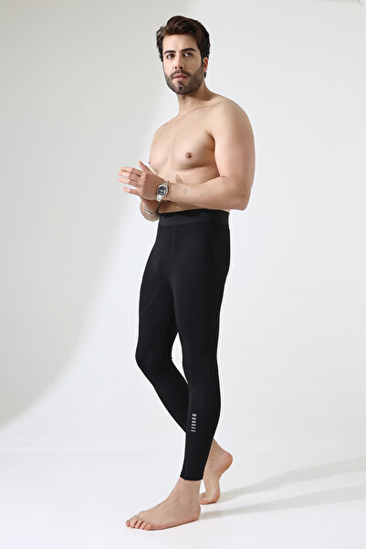 Gugus Men's Sportsman Leggings Black Size High Waist Carriose Stitched