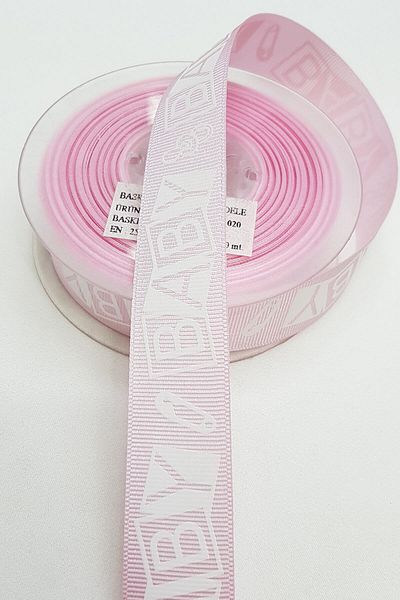 Hayalperest boncuk Ροζ Βρεφική Κορδέλα Grosgrain 2,5cm