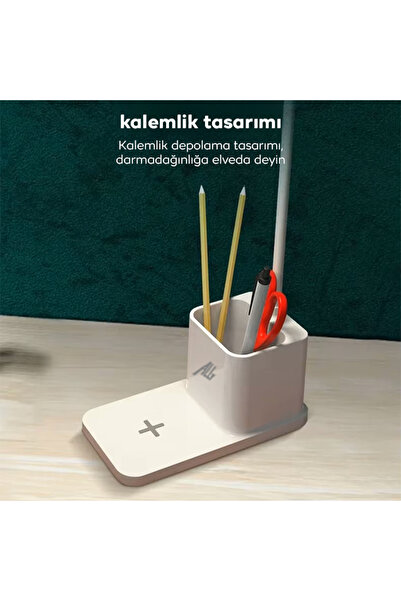 Ally Kablosuz sarj Göz Korumali Portatif Led Masa Lambasi Kalemlik