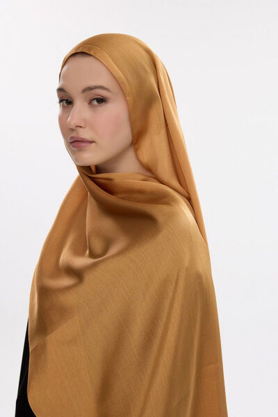 cs camellia scarf شال آيدول ساتان جانجان - الخردل
