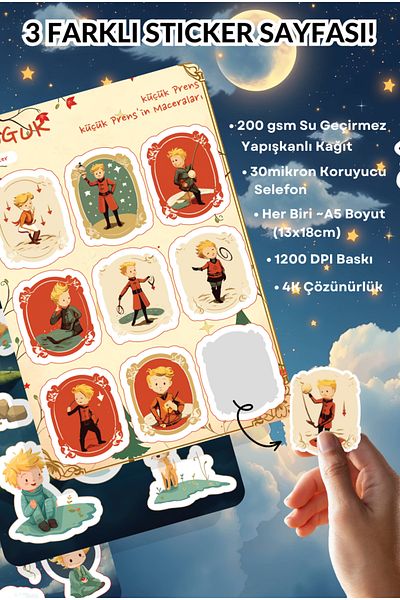 GUGUK Little Prince and Infinite Universe Sticker Leaves Set