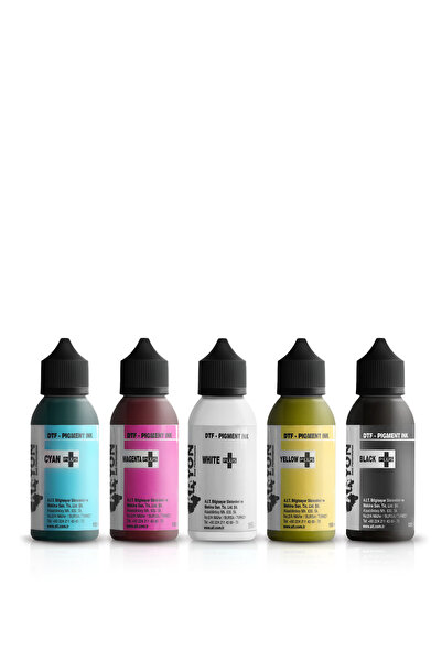 Tortusuz Cmyk+W Dtf Mürekkep Seti – 5 X 150 ml