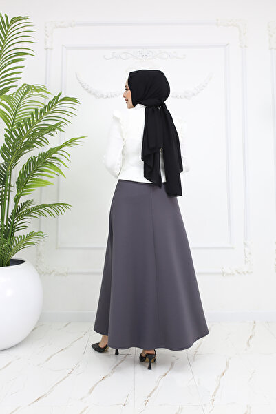 ALLMİRA FASHION Smoked Puff Scuba Hijab Flared Skirt