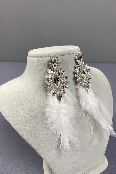 Hayalperest boncuk Special Invitation Prom and Wedding Evening Dress Earrings - The Most Stylish Feather