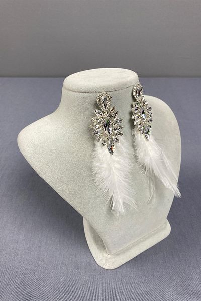 Hayalperest boncuk Special Invitation Prom and Wedding Evening Dress Earrings - The Most Stylish Feather