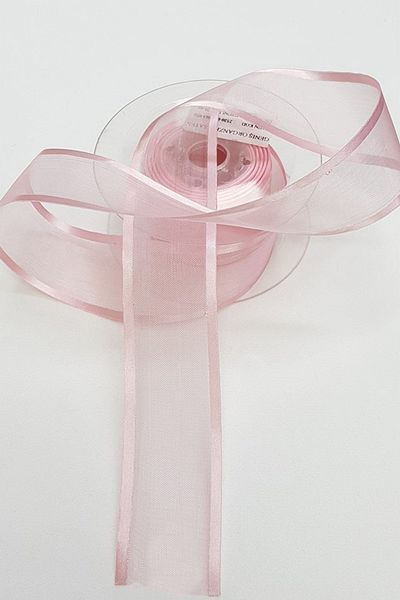 Hayalperest boncuk Baby Pink Organza Σατέν Κορδέλα 4εκ