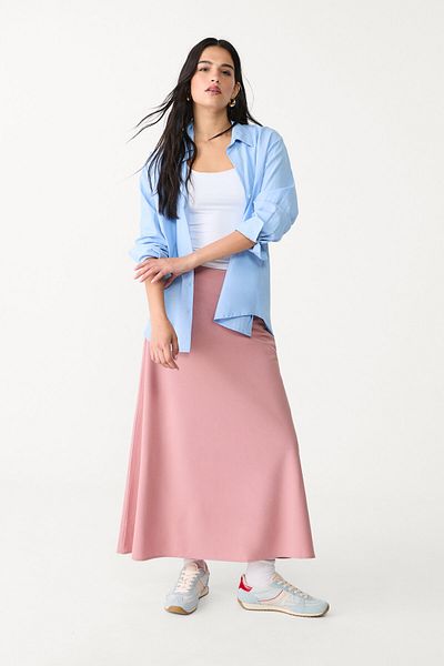 Stradivarius Flowing layered midi skirt