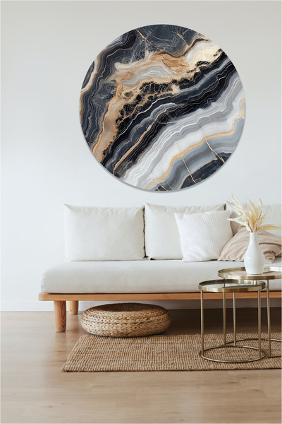 KOSS Dijital Autocolant rotund cu model de marmură colorată, autocolant în fo...