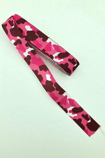 Hayalperest boncuk Καμουφλάζ τυπωμένη κορδέλα Grosgrain