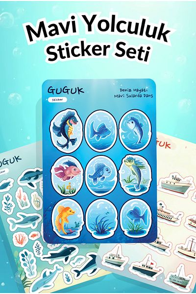 GUGUK Blue Journey Sticker Leaves Set