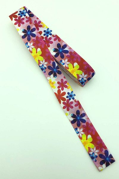 Hayalperest boncuk Κορδέλα Grosgrain με μοτίβο φούξια μαργαρίτα 10 Mt