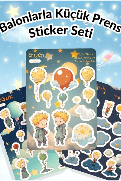 GUGUK Little Prince with Balloons Sticker Leaves Set
