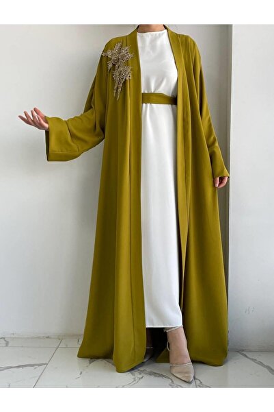 MELEK ARAZ Yağ Yeşili Nida Abaya Takım