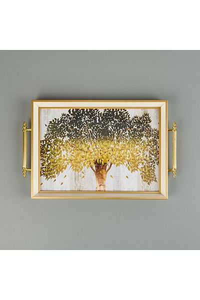 Evidea Kitchen Tree of Life Patterned Tray - Colorful - 49 cm