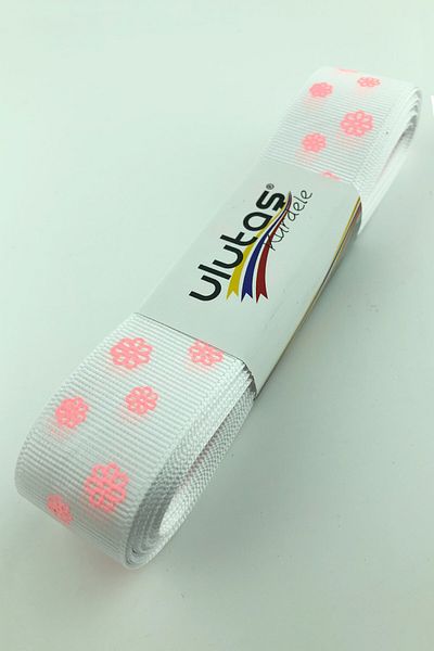 Hayalperest boncuk Κορδέλα Grosgrain 2,5 εκ. με στάμπα μαργαρίτας