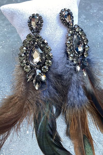 Hayalperest boncuk Special Engagement Wedding Earrings with Design Feathers