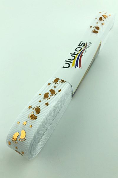 Hayalperest boncuk Panglică Grosgrain Imprimată Figura Piciorul Bebelușului Roșu 1,5 Cm