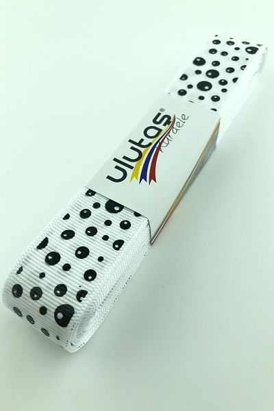 Hayalperest boncuk Panglică Grosgrain Imprimată Neagră 2,5 Cm