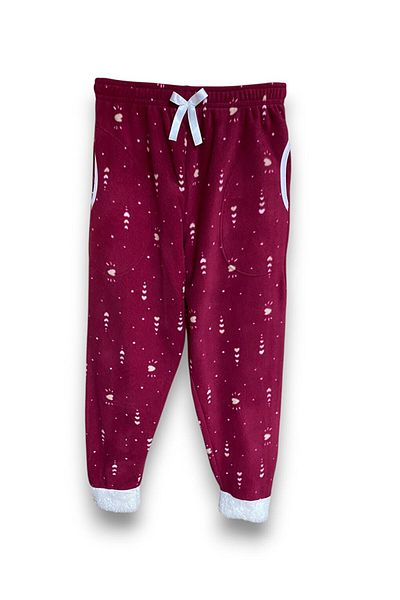 FORMO Women's Heart Fleece Pocket Winter Plush Cuffed Thick Quality Pajama Bottoms