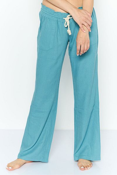 Roxy Women Solid Wide Leg Beachwear Pants, Teal